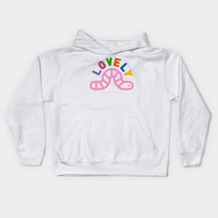 Playschool Lovely Worm on White Kids Hoodie